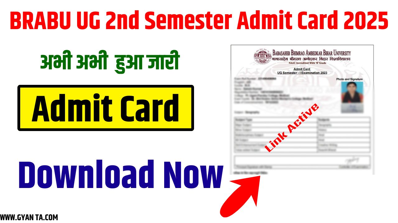 🎓 BRABU UG 2nd Semester Admit Card 2025 – Download Now! 🧾✨
